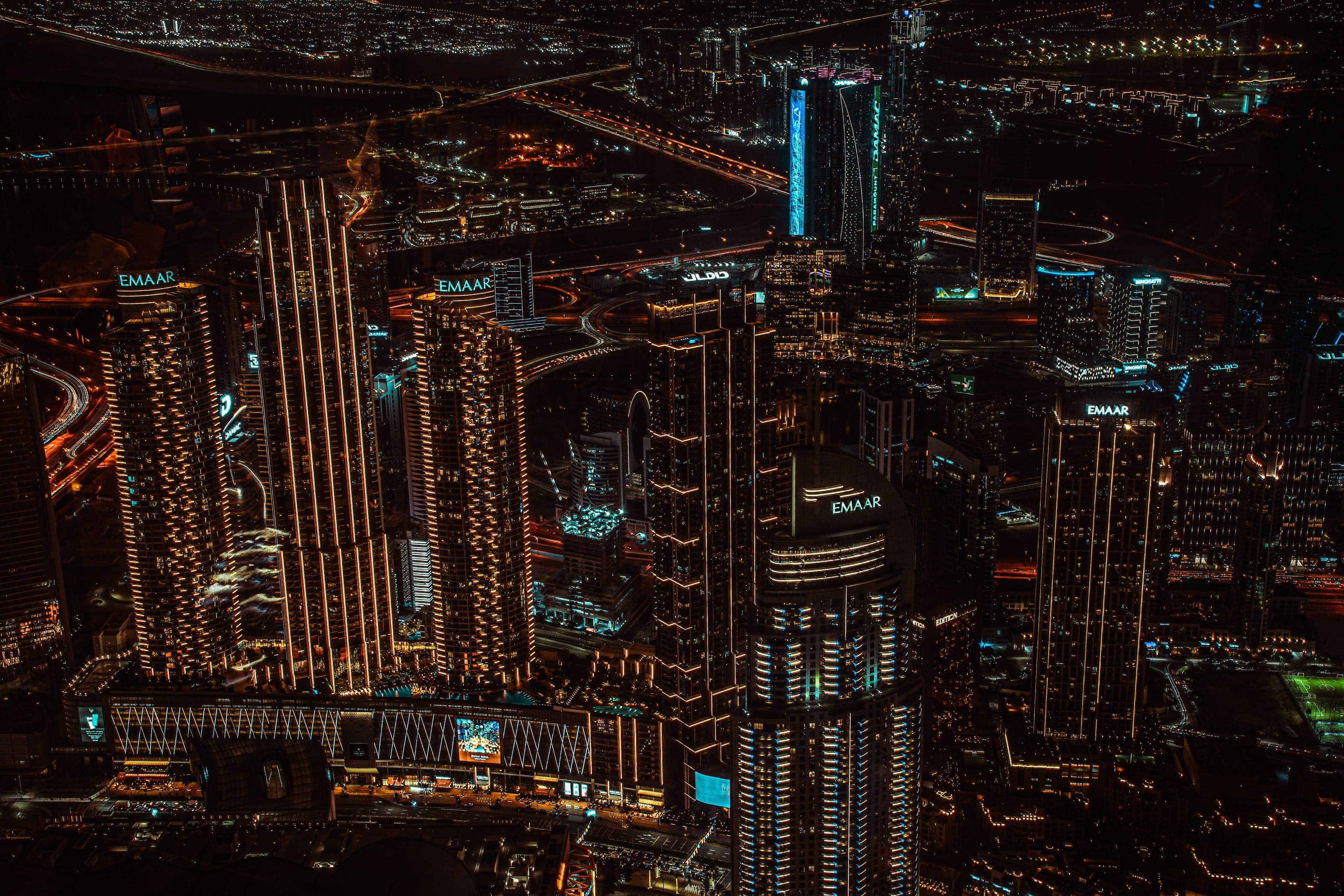 Downtown Dubai skyline at dusk
